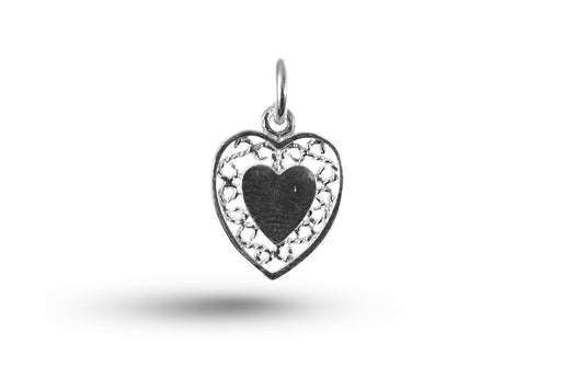 White gold Hearts charm.