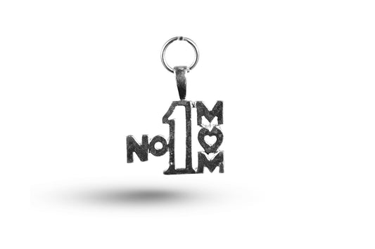 White gold Number 1 Mum charm.