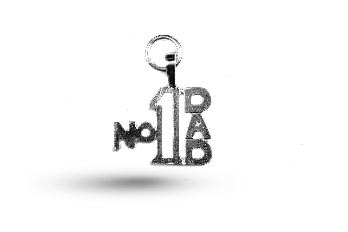 White gold Number 1 Dad charm.