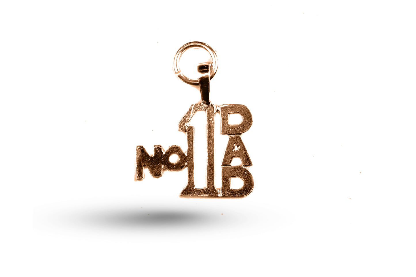 Rose gold Number 1 Dad charm.