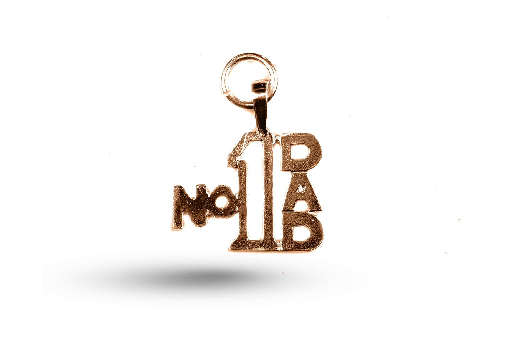 Rose gold Number 1 Dad charm.