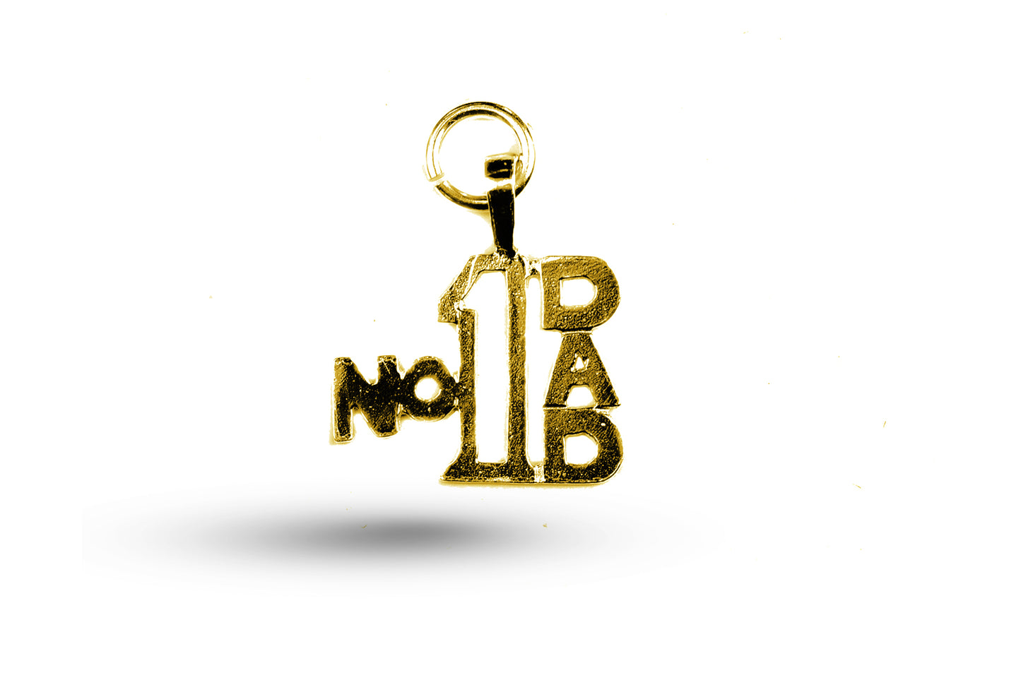 Yellow gold Number 1 Dad charm.
