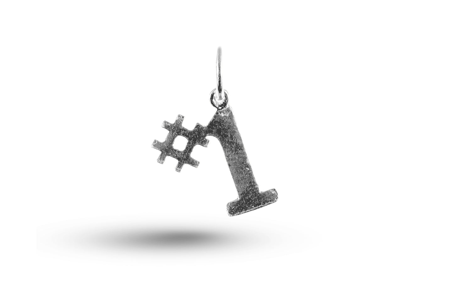 White gold Number 1 charm.