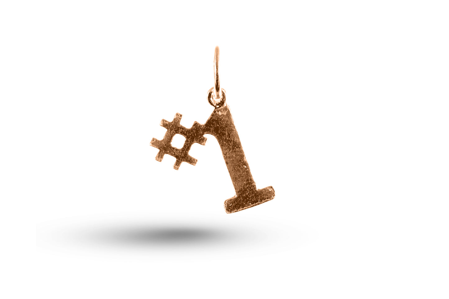Rose gold Number 1 charm.
