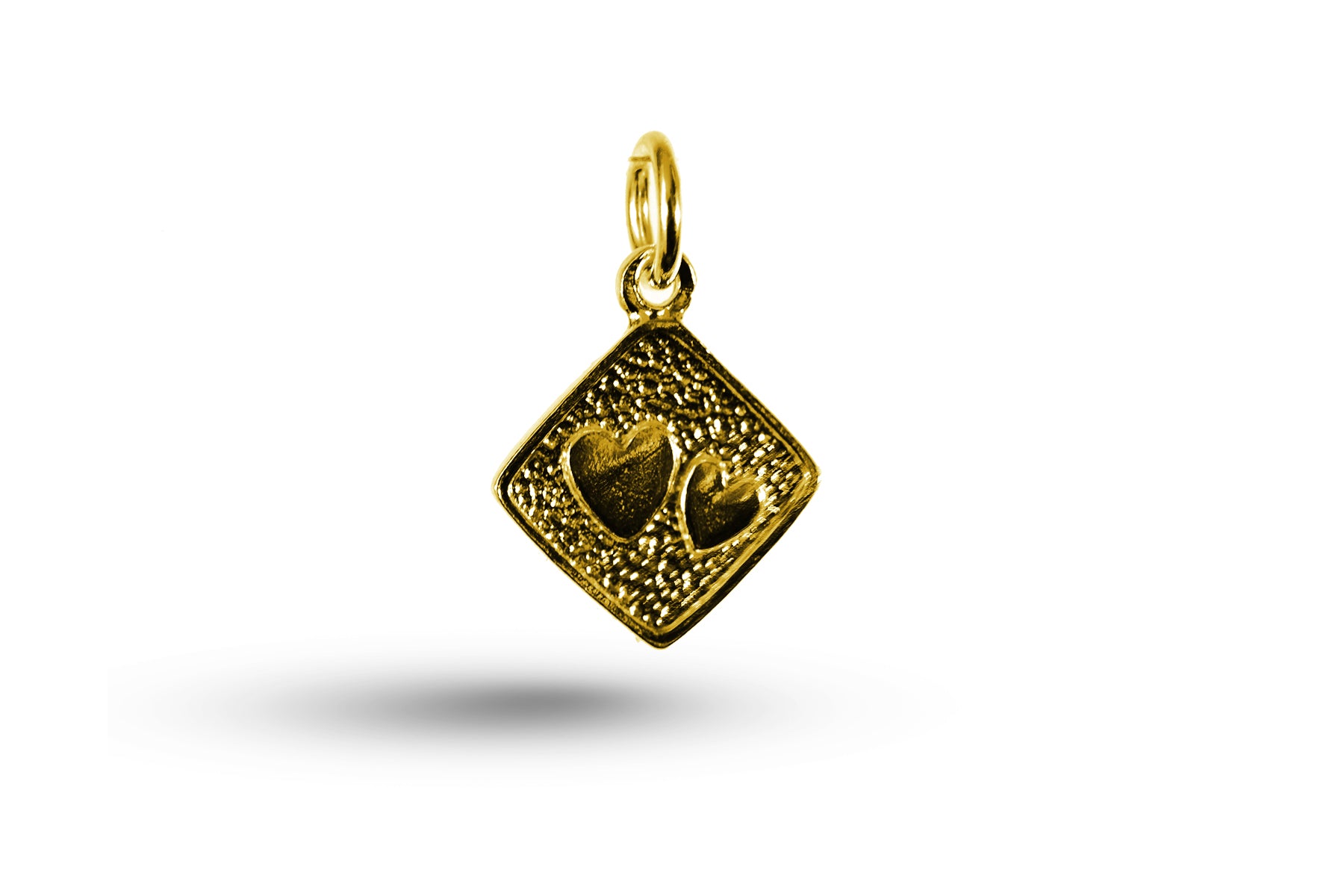 Yellow gold Double Hearts charm.