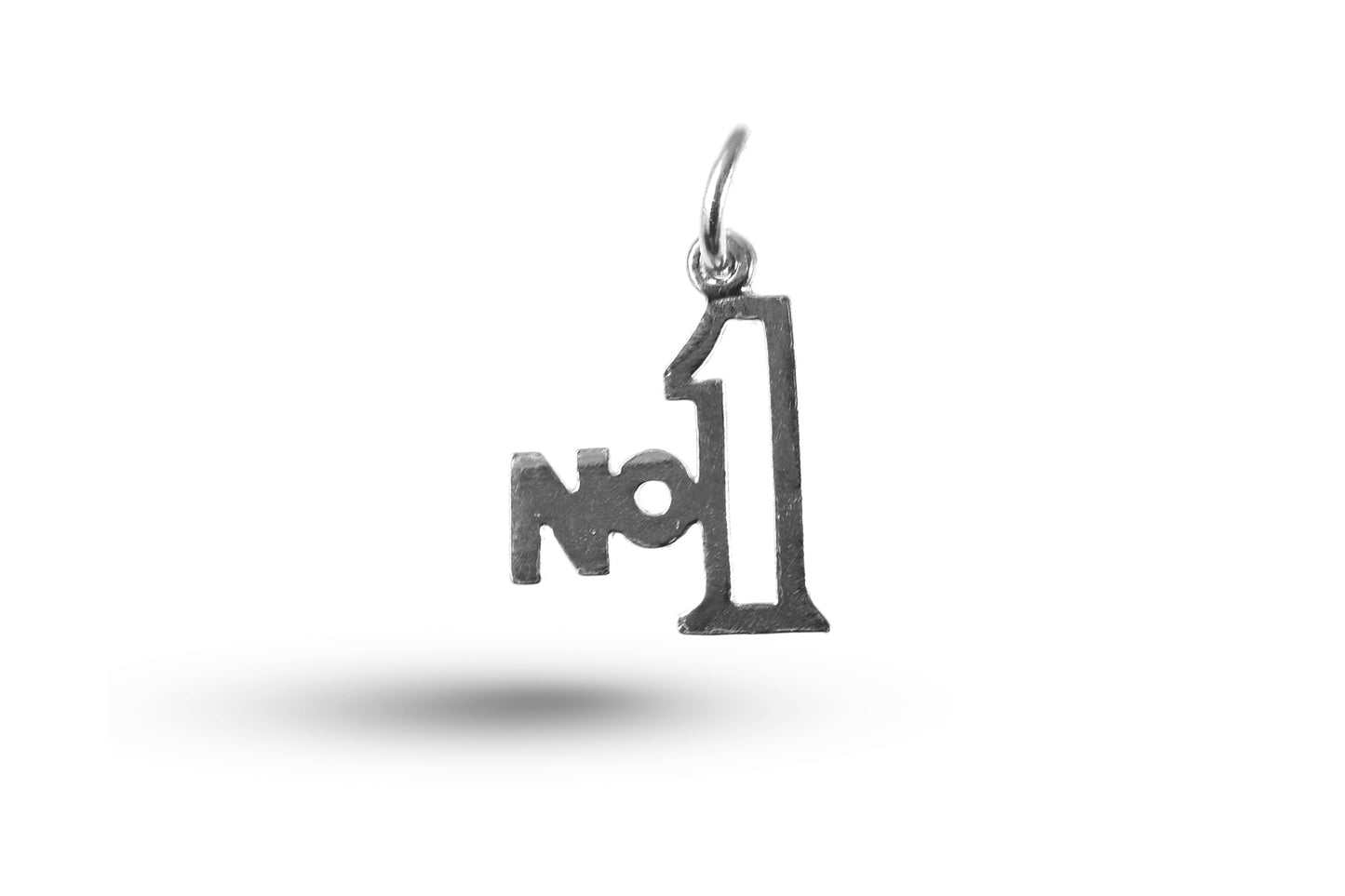 White gold Number 1 charm.