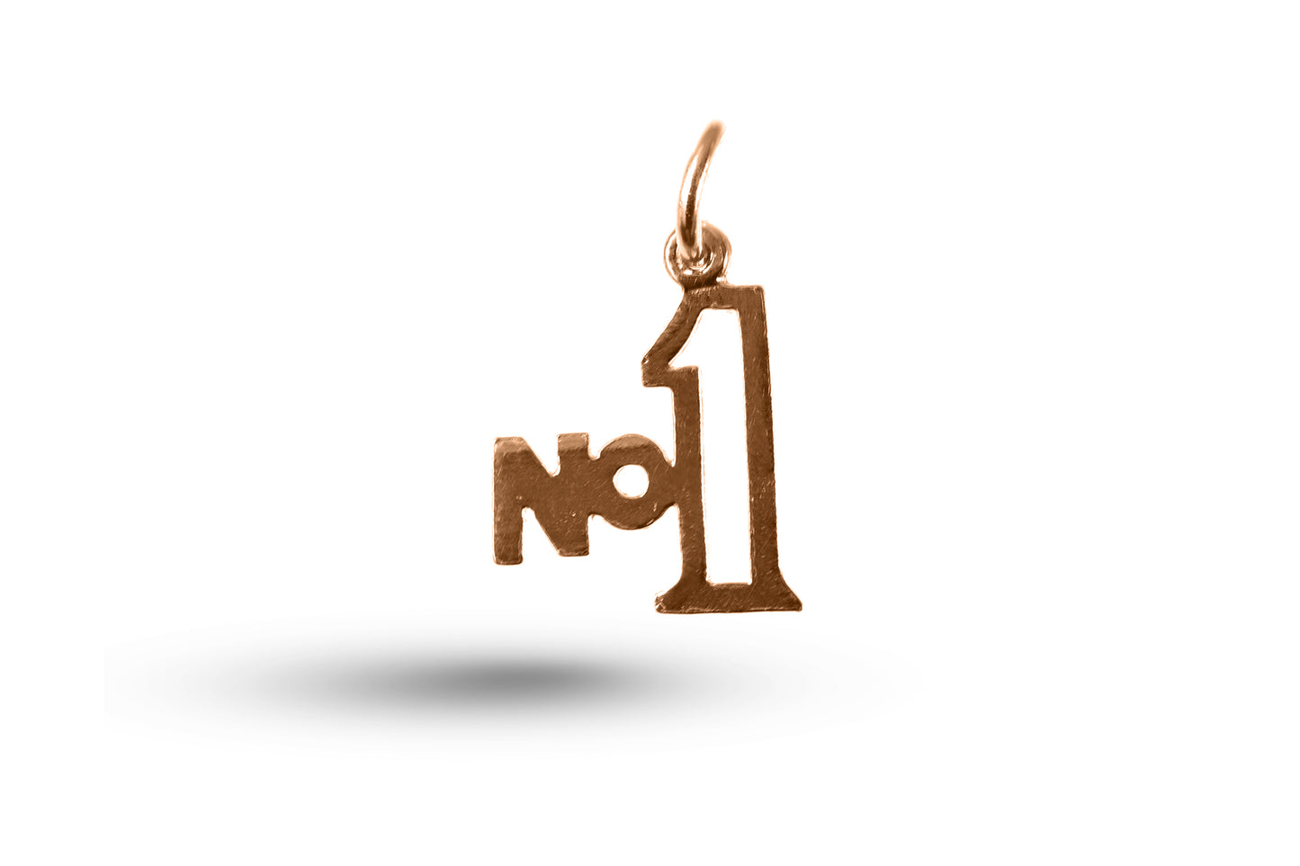 Rose gold Number 1 charm.