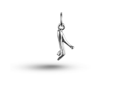 White gold Ladies High Heeled Shoe charm.