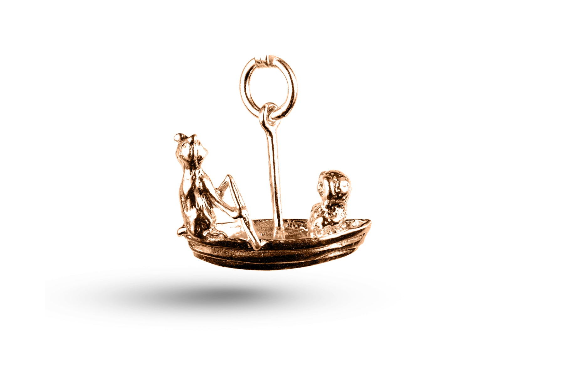 Rose gold Owl and Pussycat charm.
