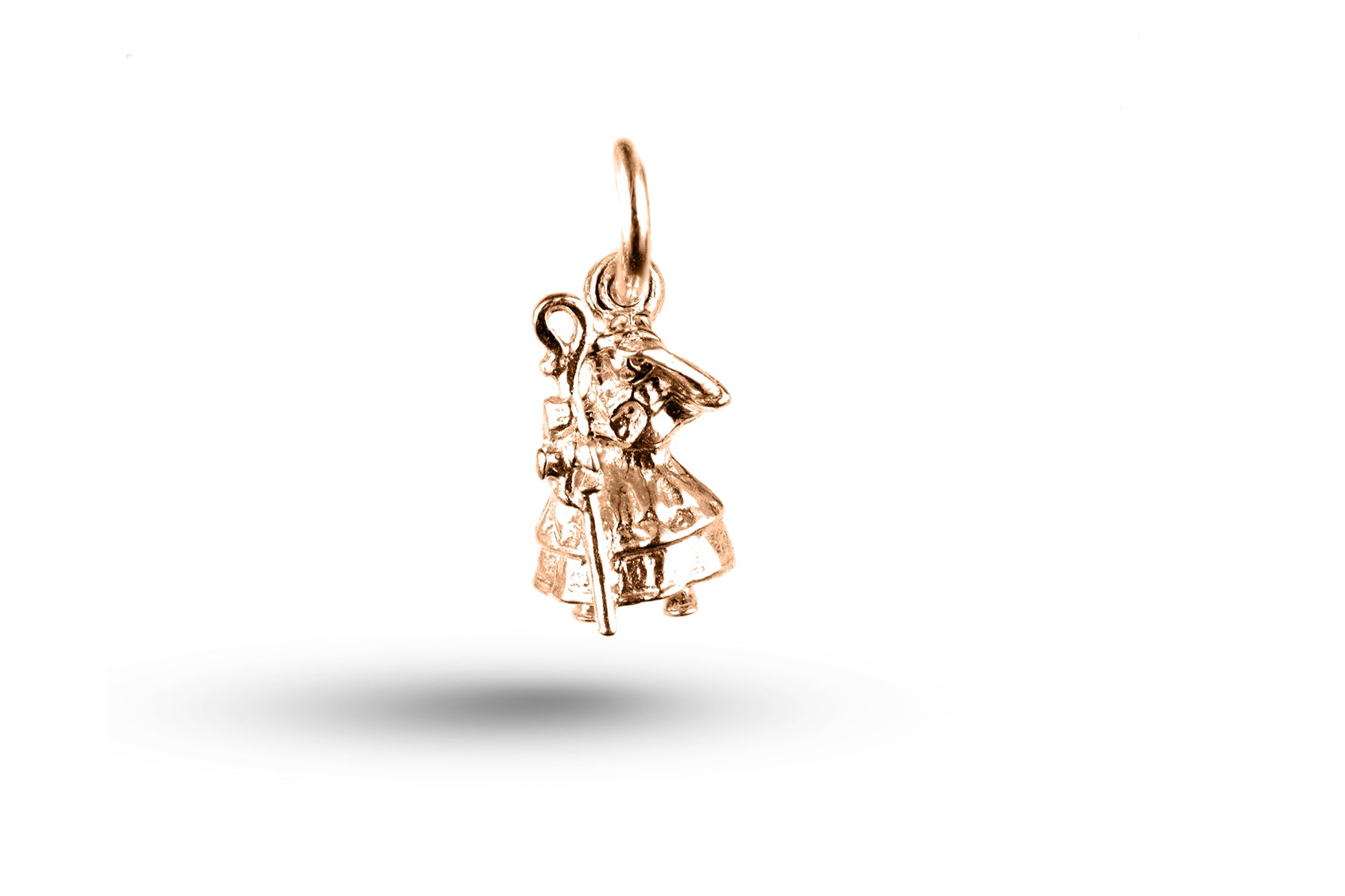 Rose gold Little Bo Peep charm.