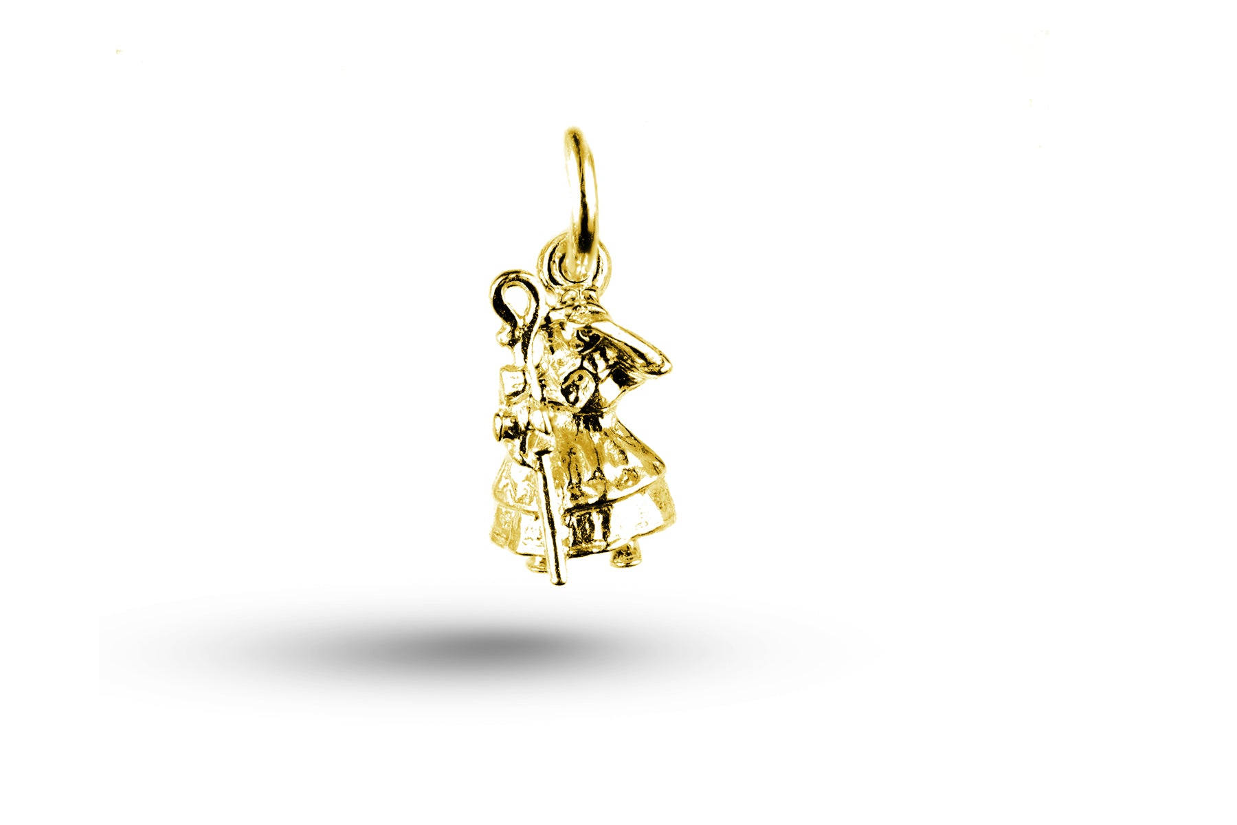 Yellow gold Little Bo Peep charm.