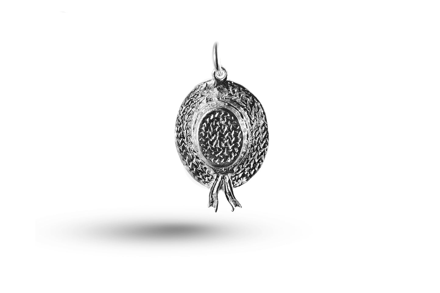 White gold Straw Hat charm.