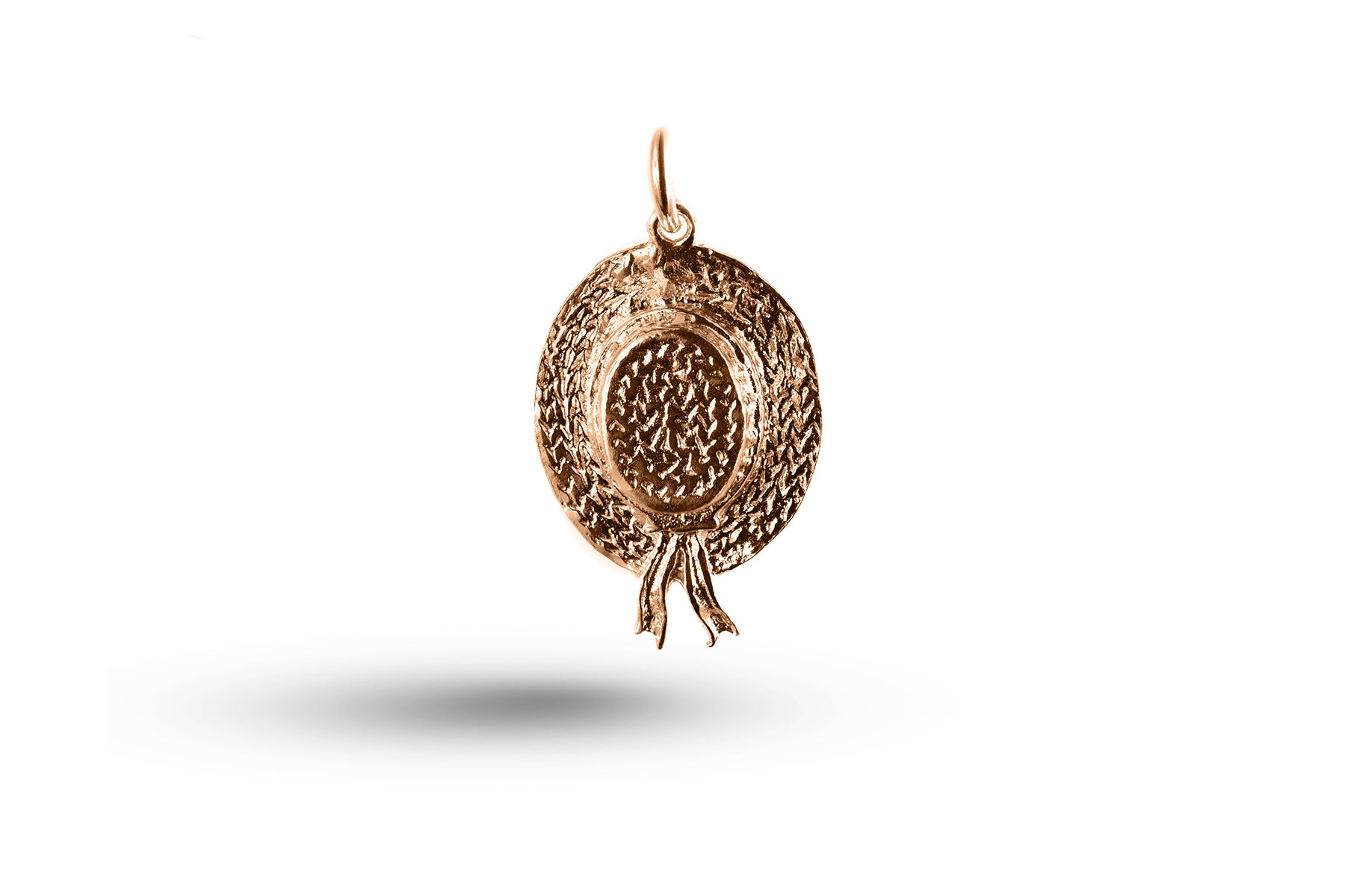Rose gold Straw Hat charm.