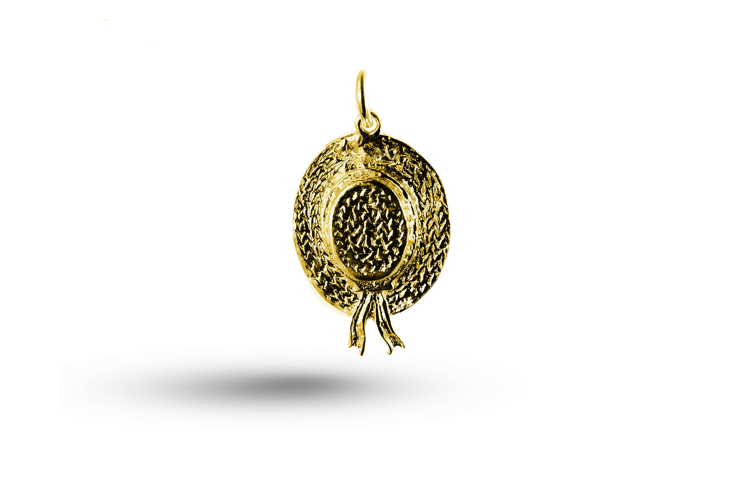 Yellow gold Straw Hat charm.