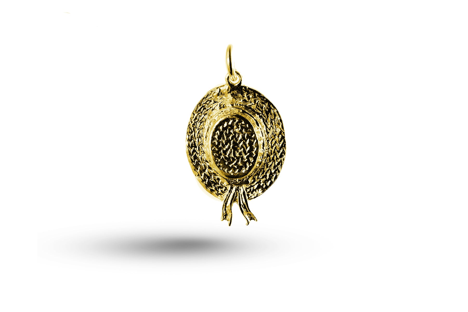Yellow gold Straw Hat charm.