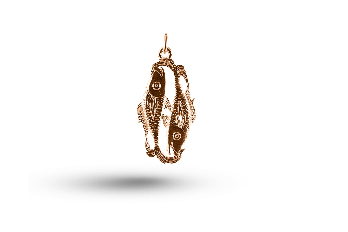 Rose gold Pisces charm.