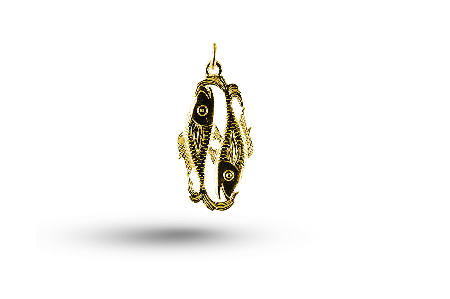 Yellow gold Pisces charm.