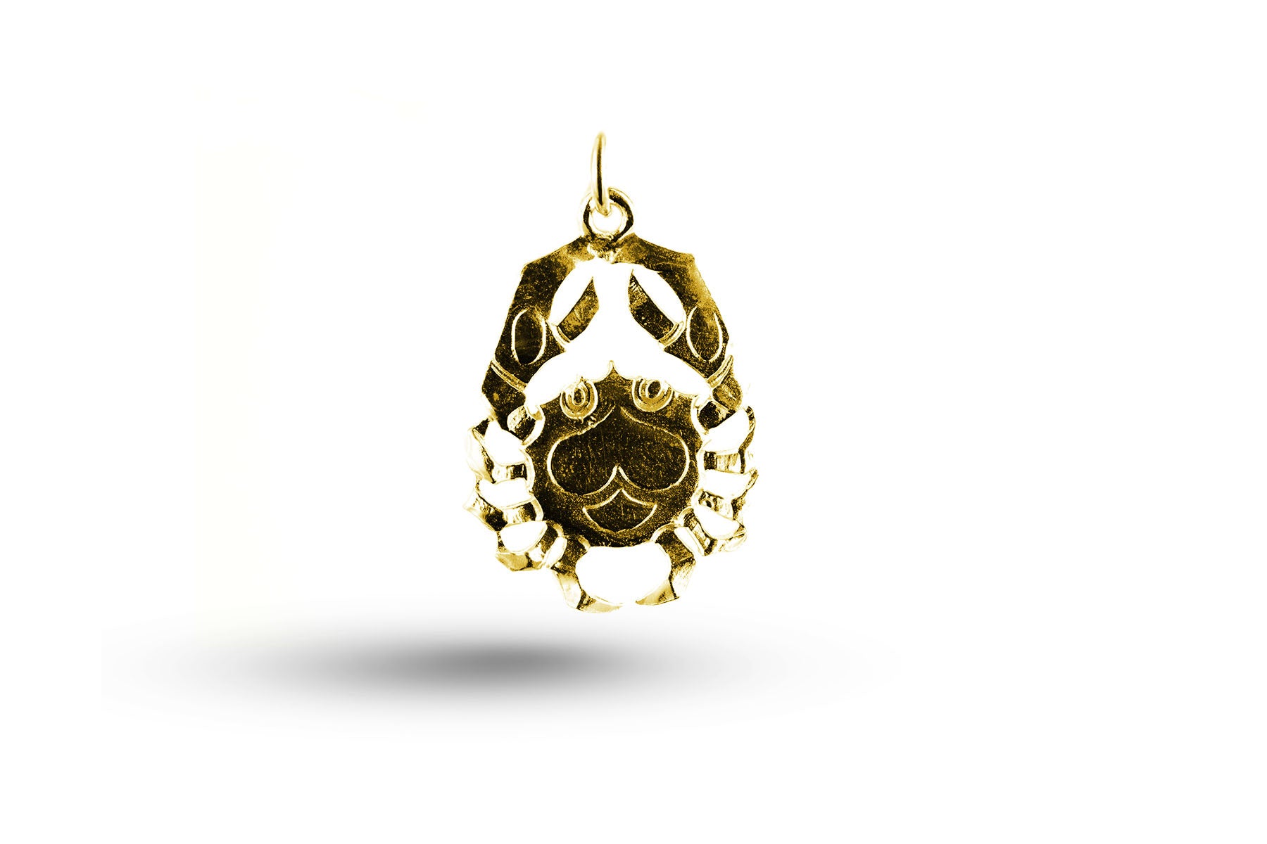 Yellow gold Swirly Cancer charm.