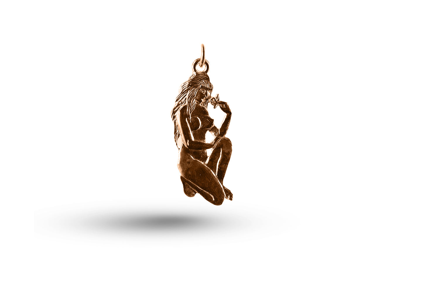 Rose gold Swirly Virgo charm.