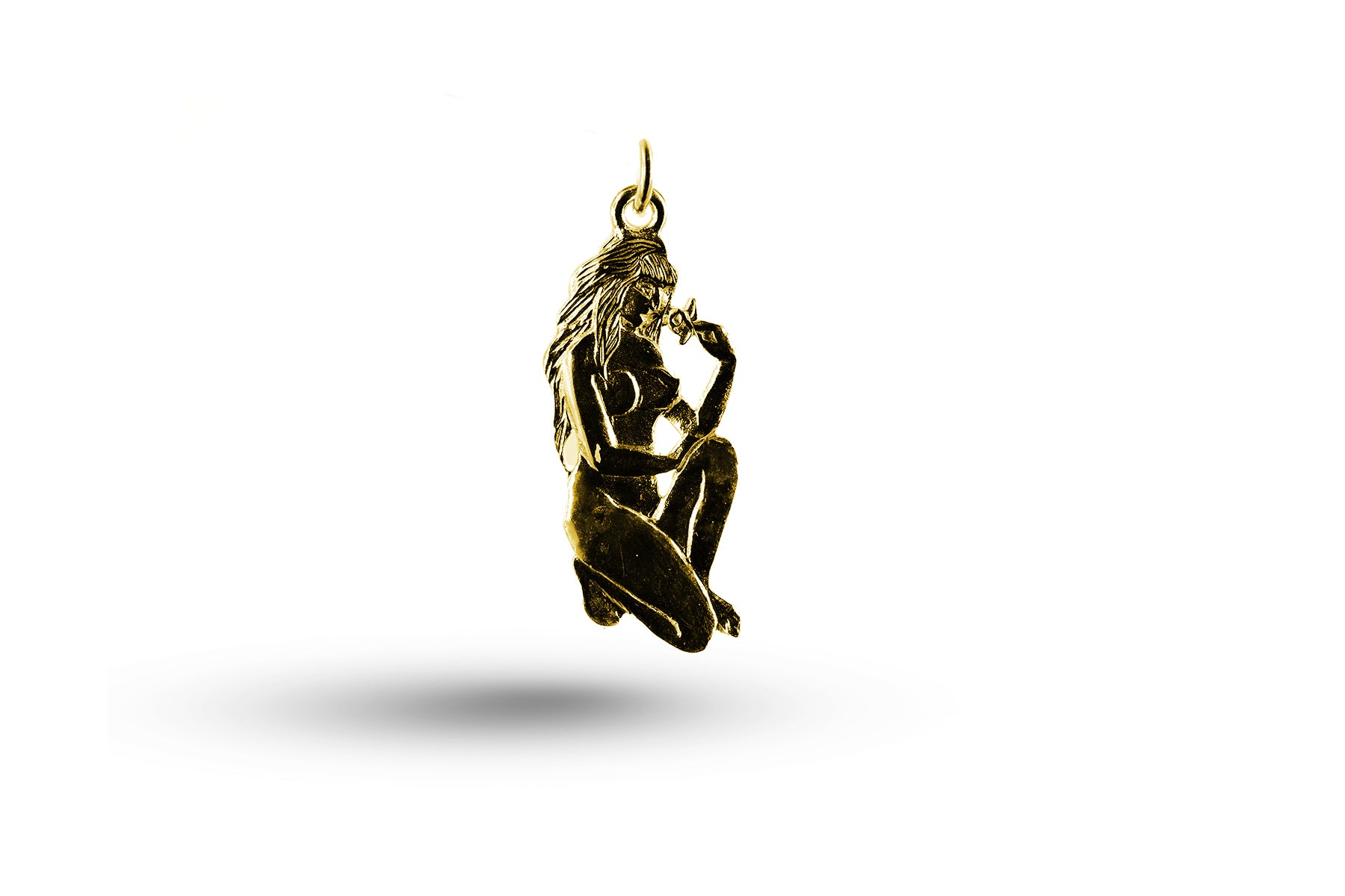 Yellow gold Swirly Virgo charm.
