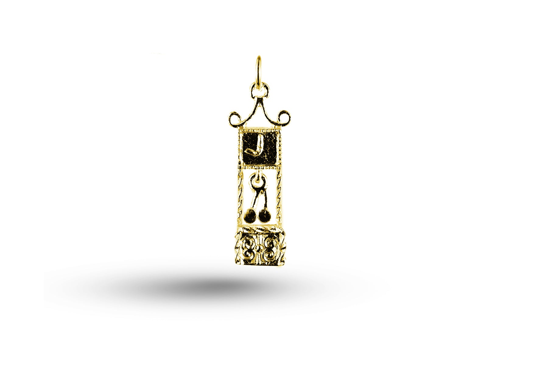 Yellow gold Grandfather Clock charm.