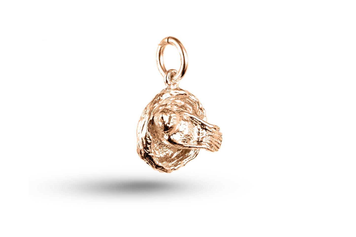 Rose gold Opening Bird on Nest charm.