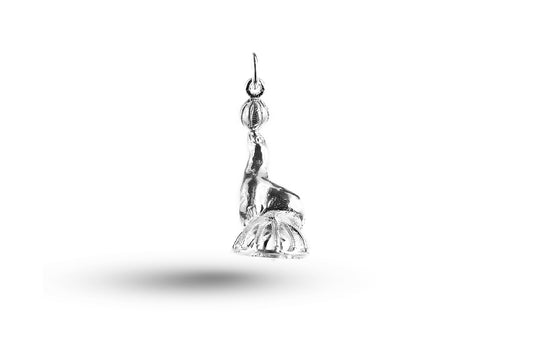 White gold Circus Sea Lion charm.