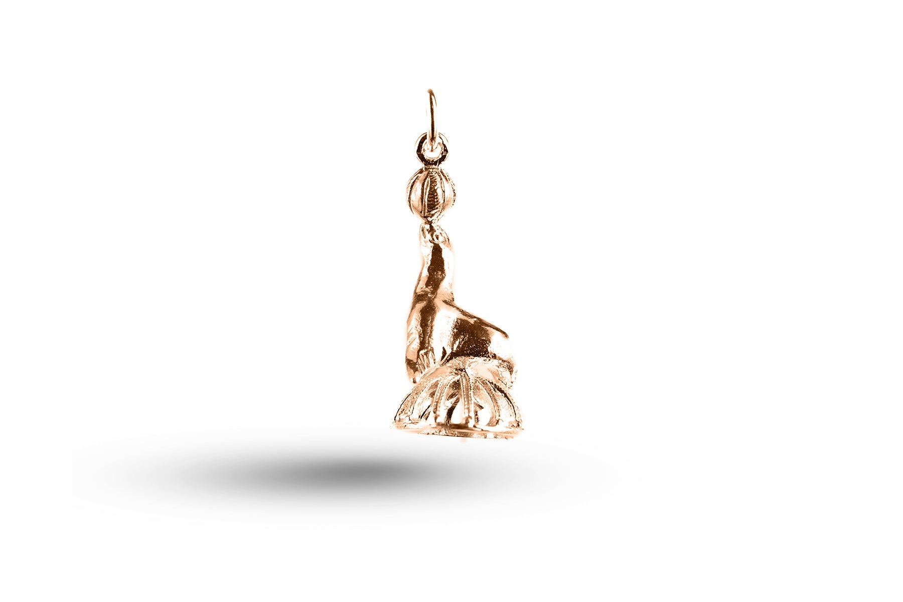 Rose gold Circus Sea Lion charm.