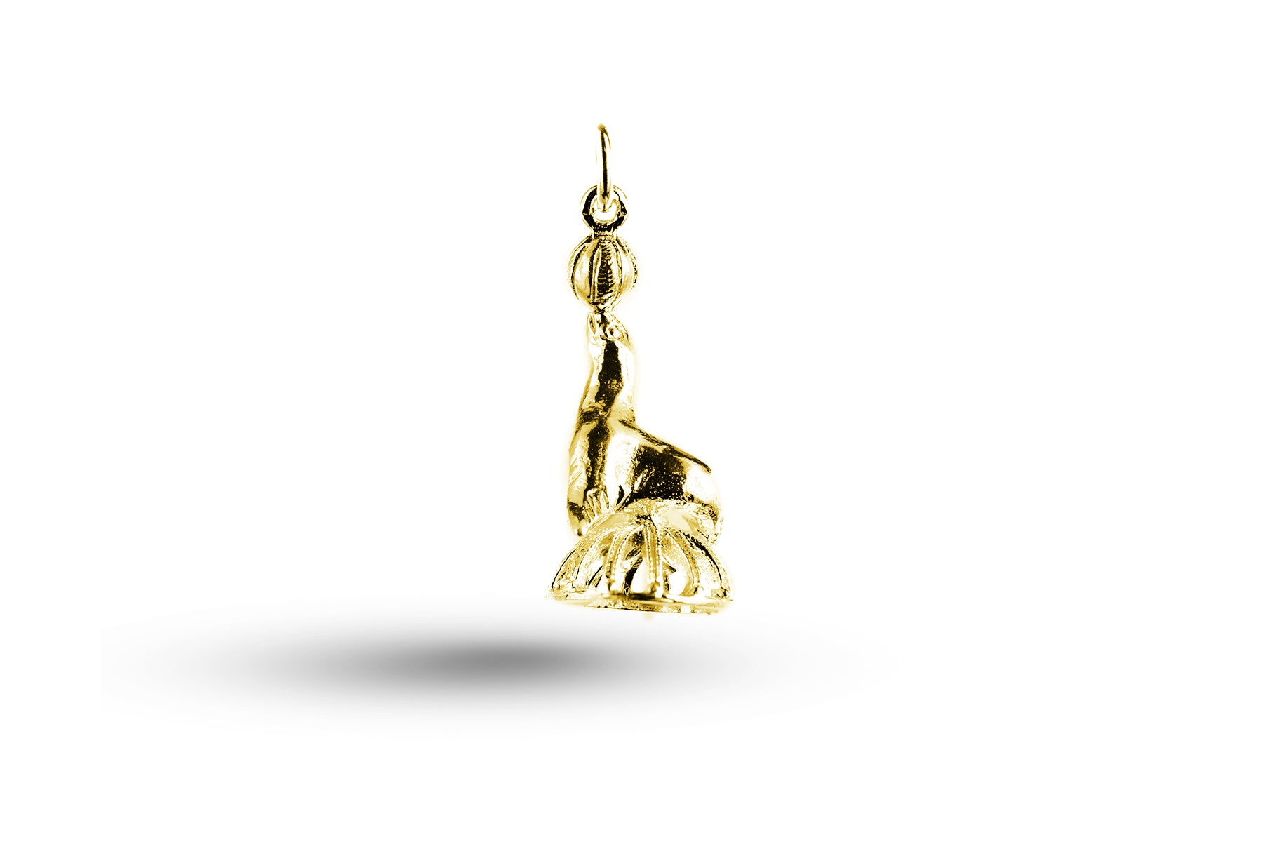 Yellow gold Circus Sea Lion charm.