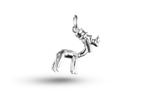White gold Movable Cartoon Dog charm.
