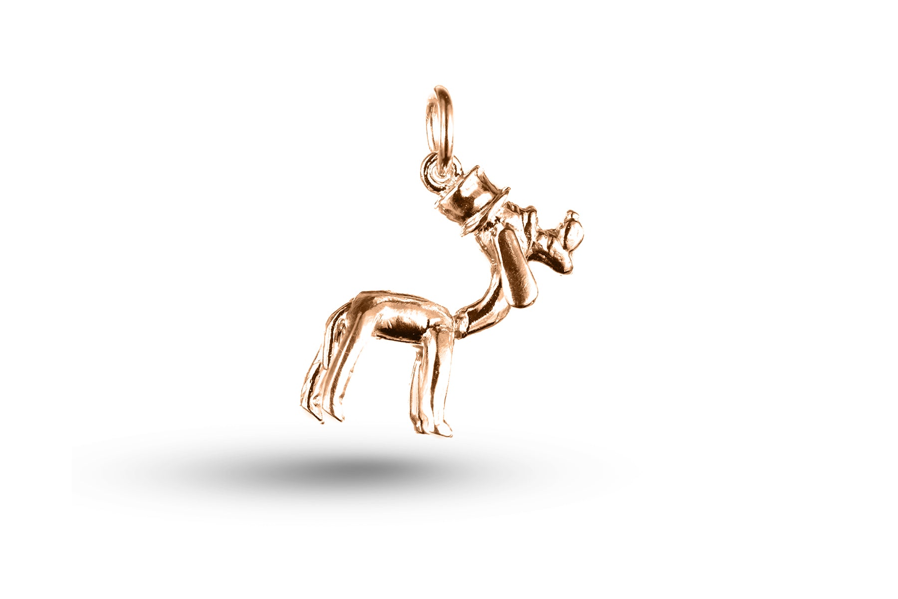 Rose gold Movable Cartoon Dog charm.