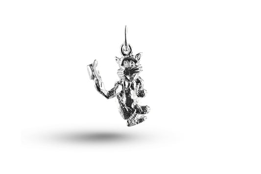 Luxury white gold Cat with Hat charm.