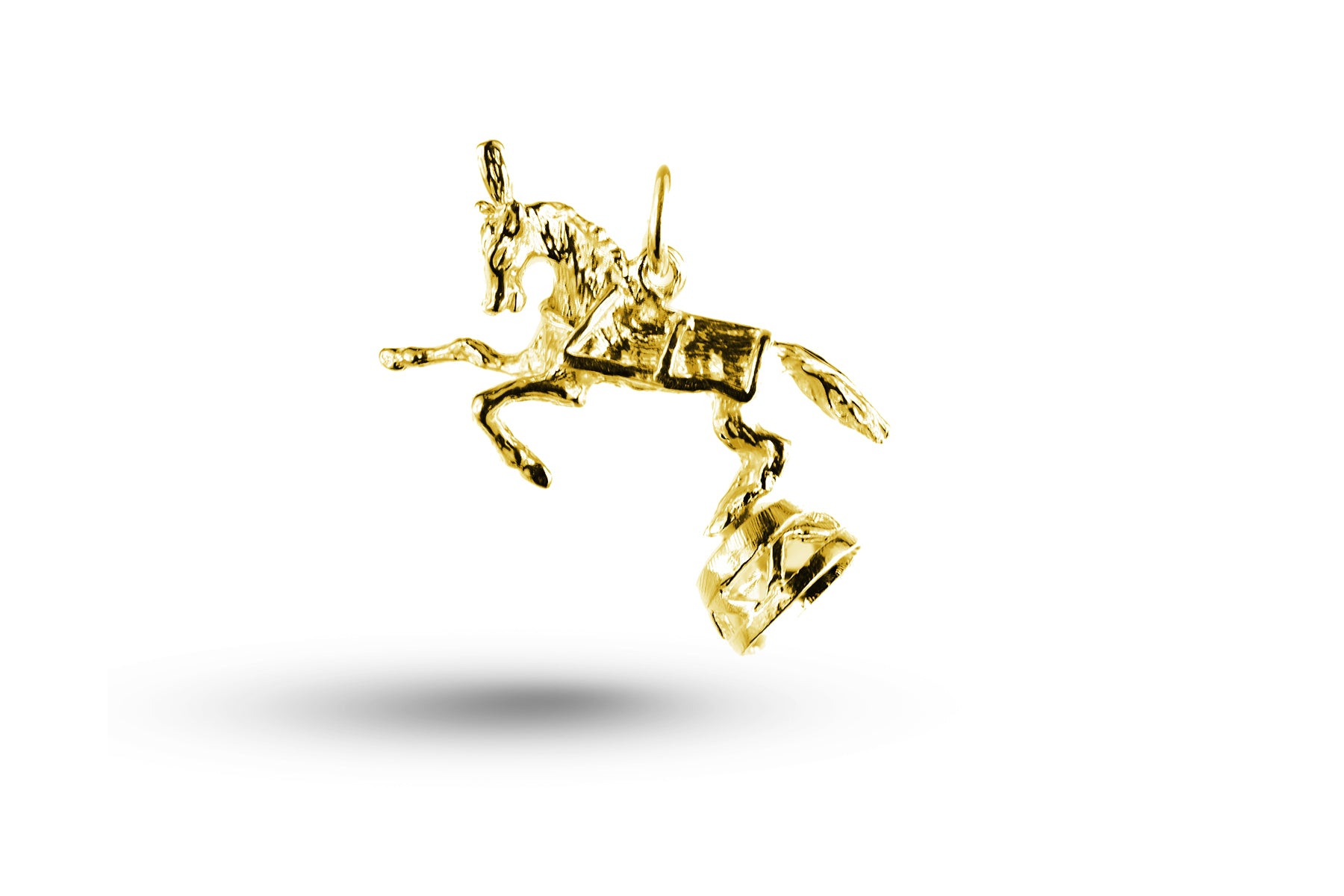Yellow gold Circus Horse on Plinth charm.