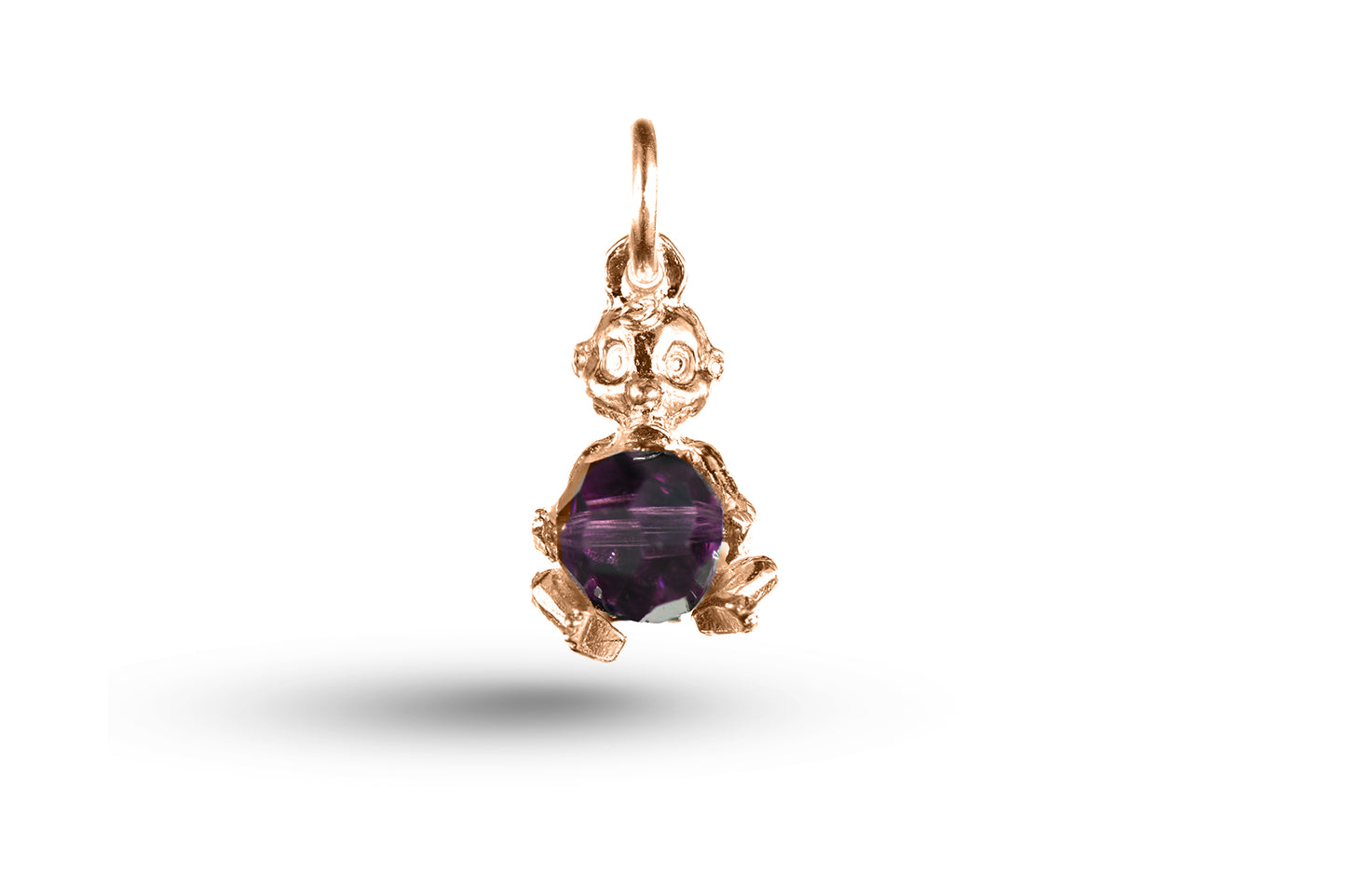 Luxury rose gold baby and ball with stone charm.