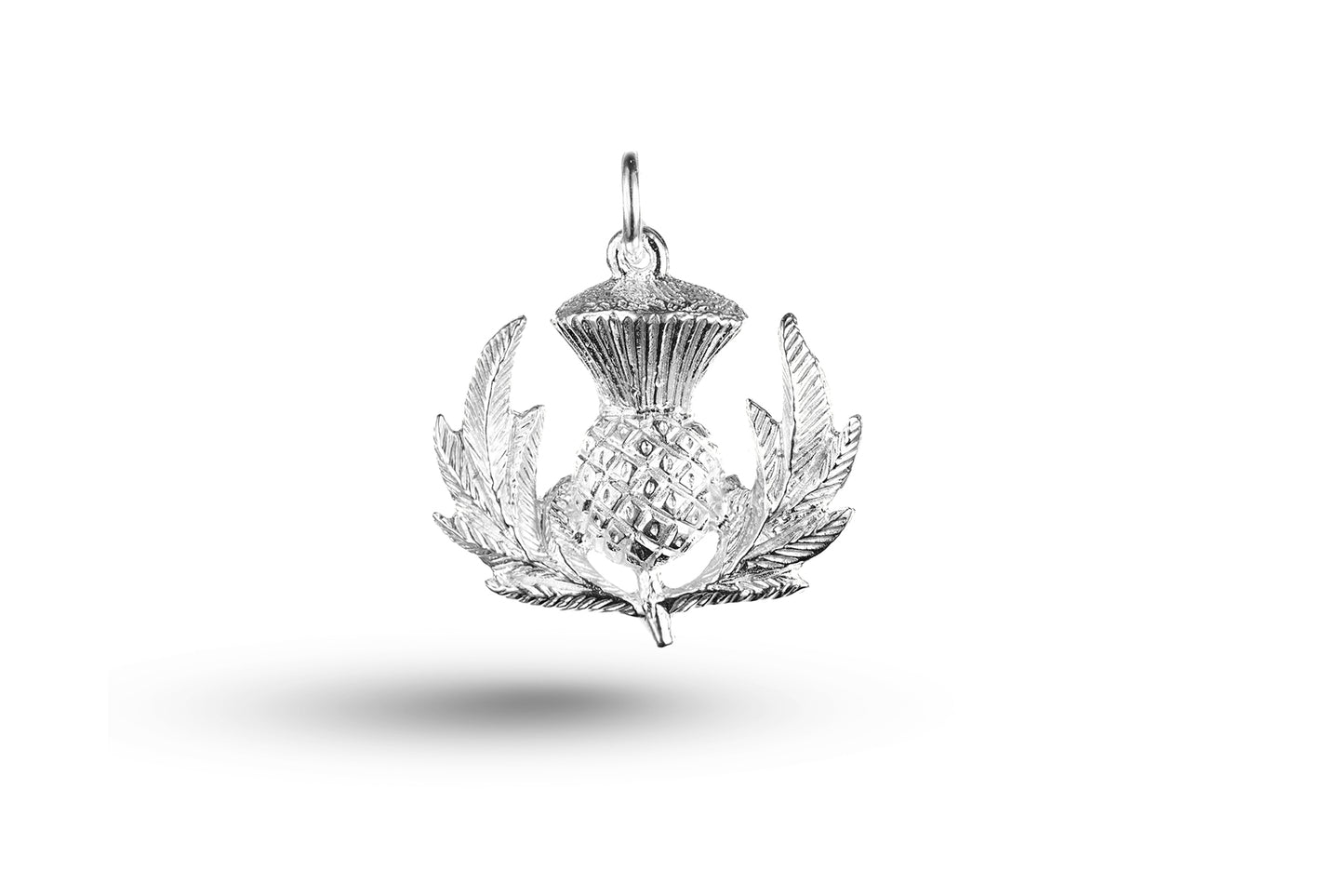 White gold Heavy Thistle charm.