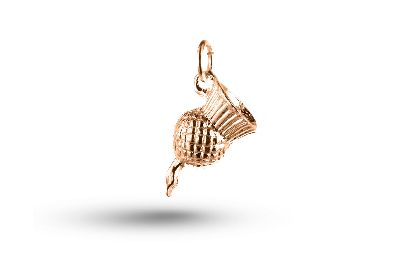 Rose gold Thistle charm.