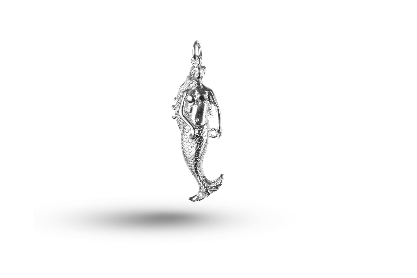 White gold Mermaid charm.