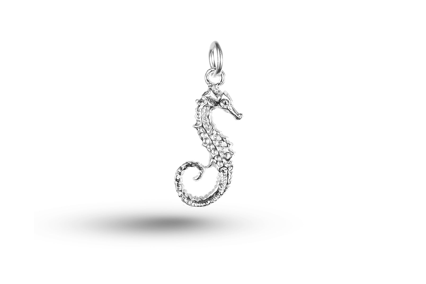White gold Single Seahorse charm.