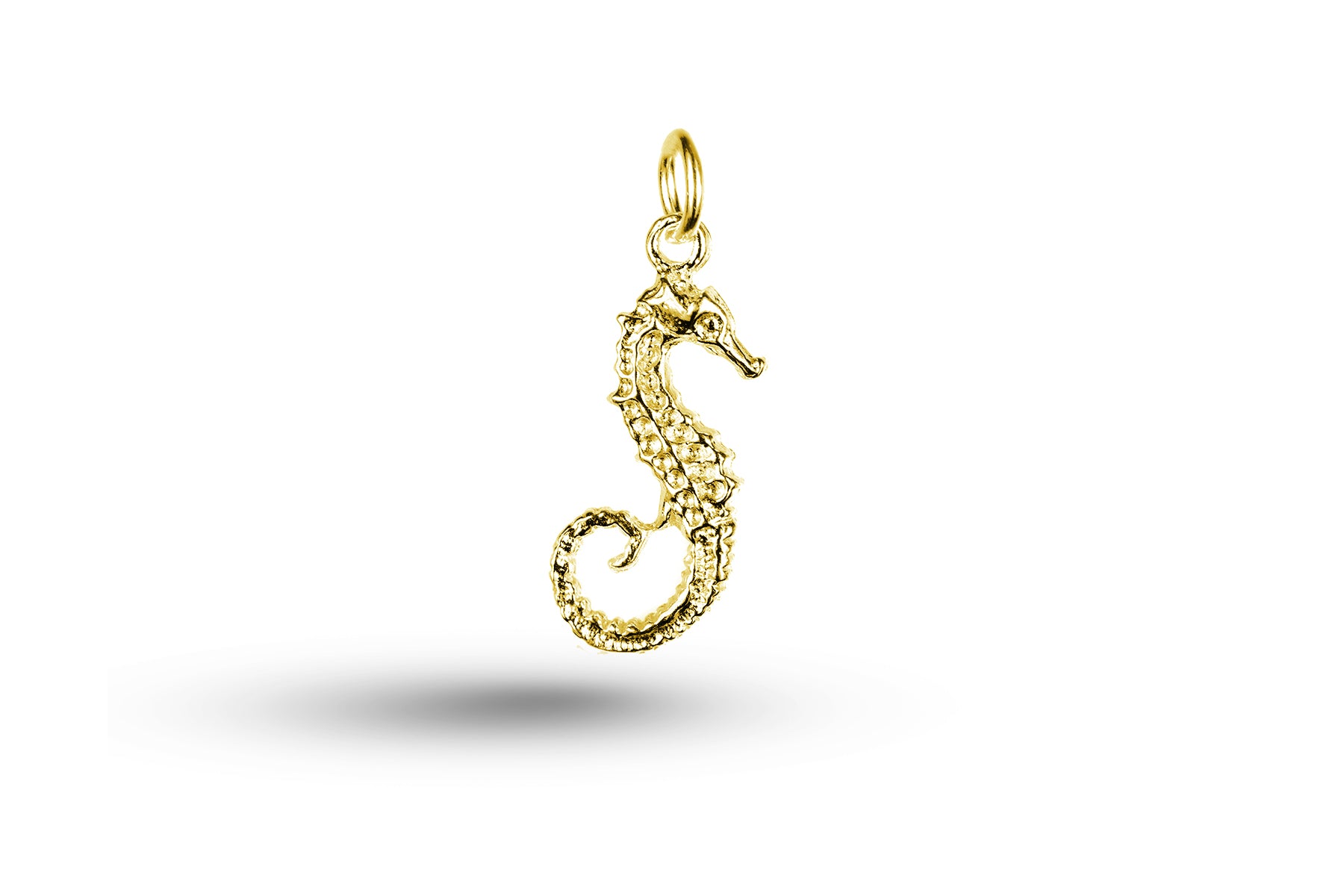 Yellow gold Single Seahorse charm.