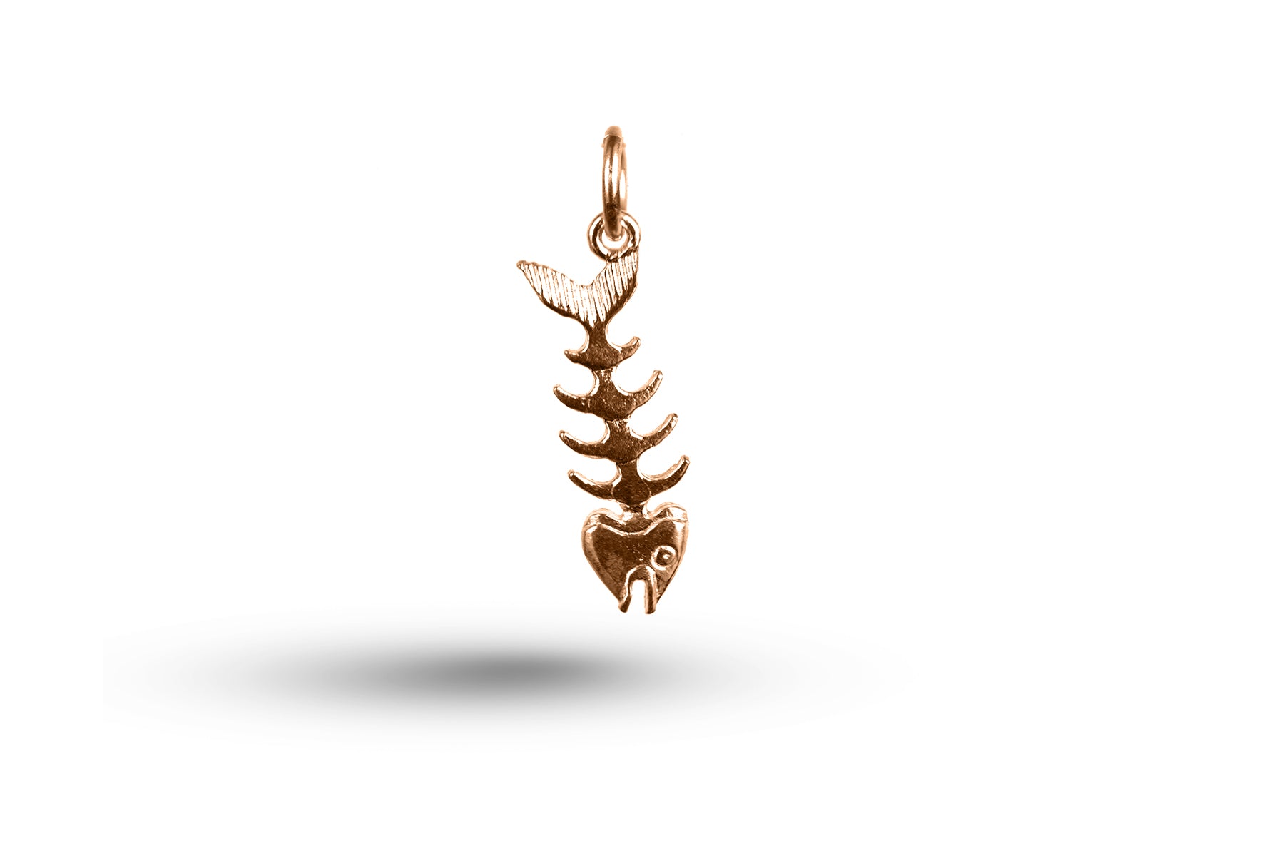 Rose gold Fish Bone charm.