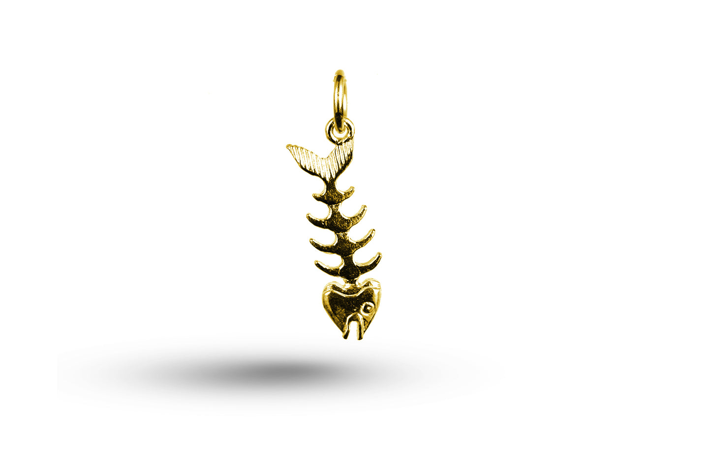 Yellow gold Fish Bone charm.