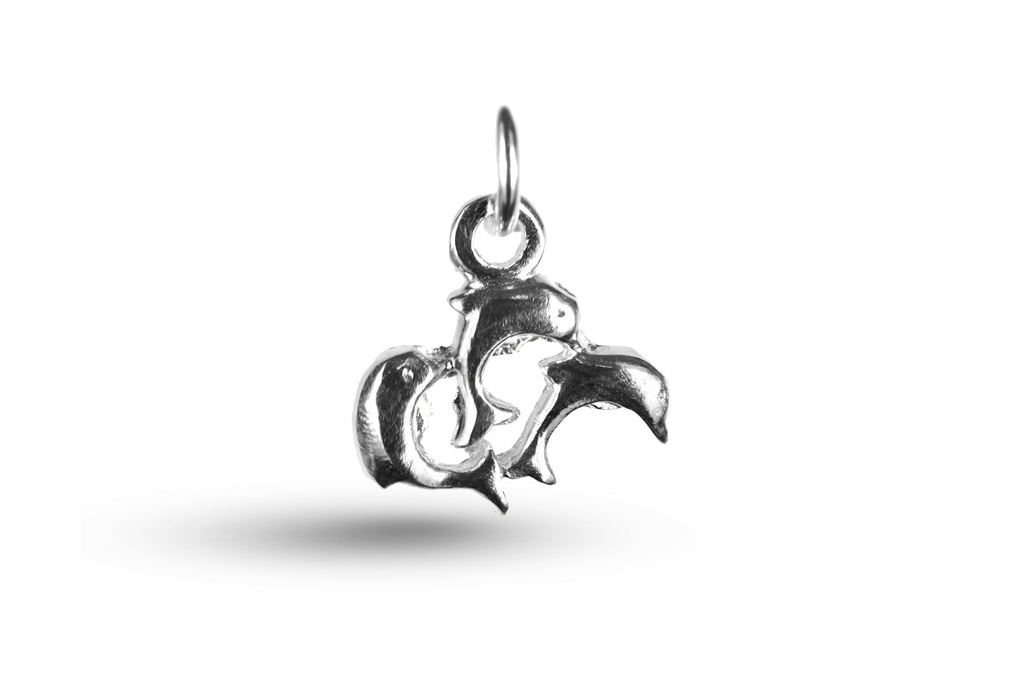 White gold Dolphin Trio charm.