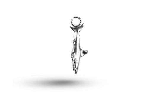 White gold Heavy Shark charm.