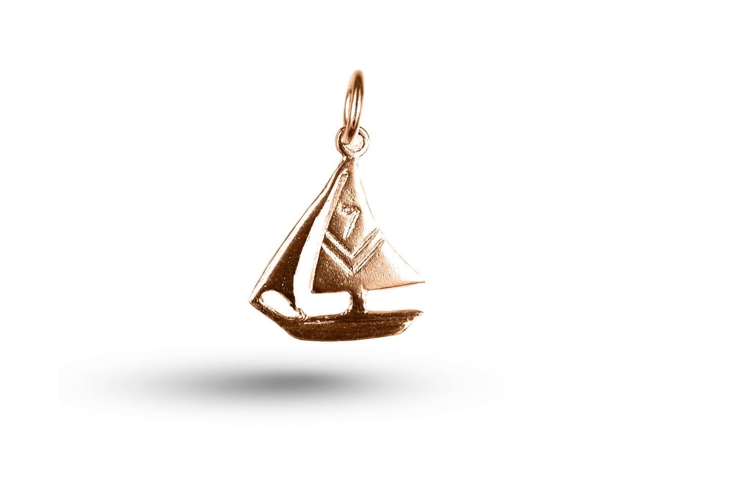 Rose gold Sailing Yacht charm.
