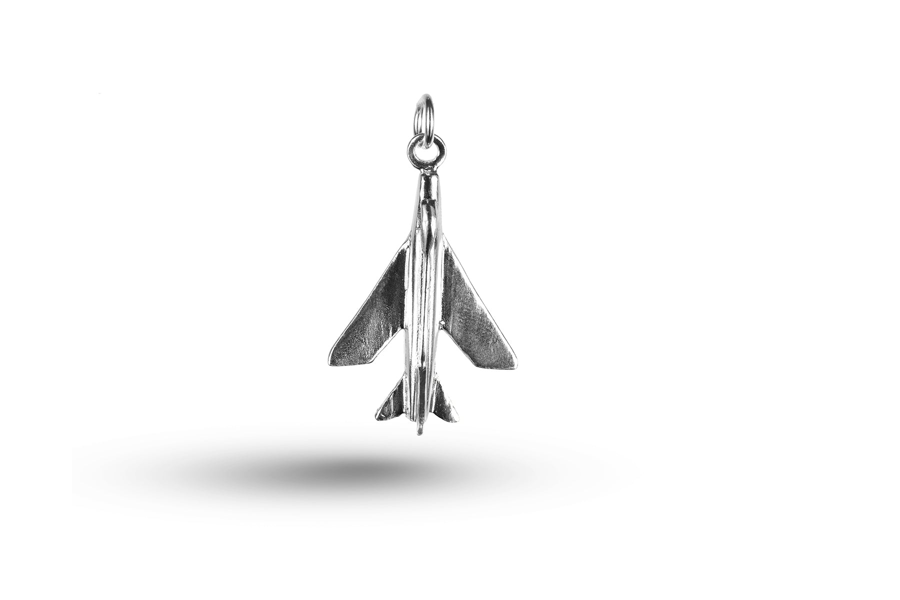 White gold Swing Wing Plane charm.