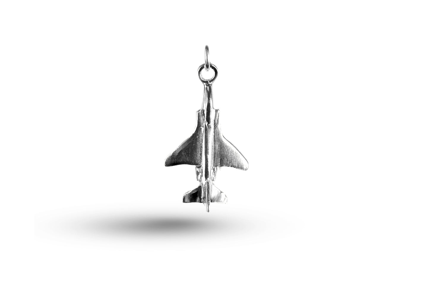 White gold Fighter Plane charm.