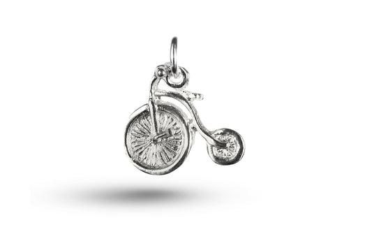 White gold Penny Farthing Bike charm.