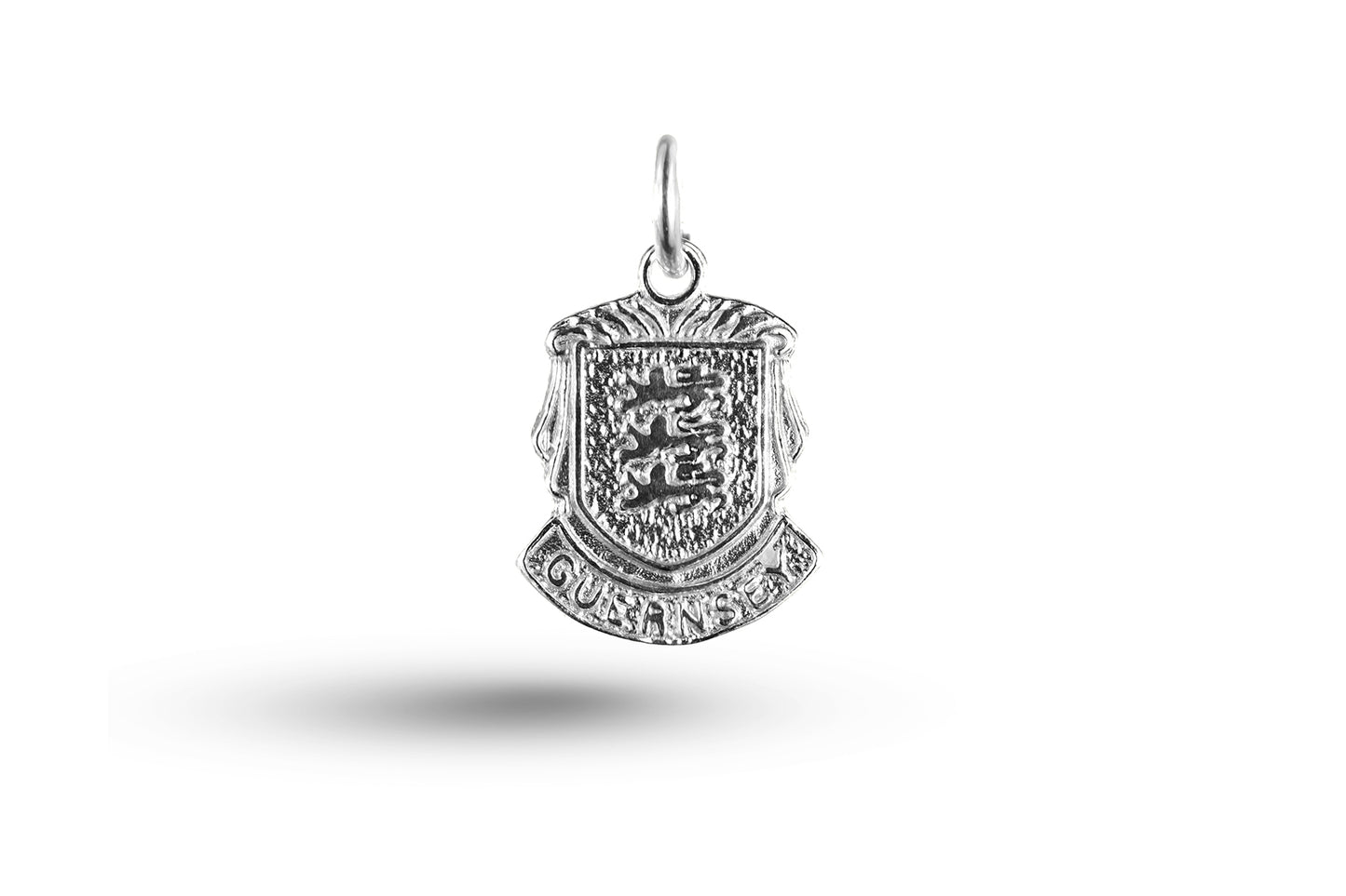 White gold Guernsey Crest charm.