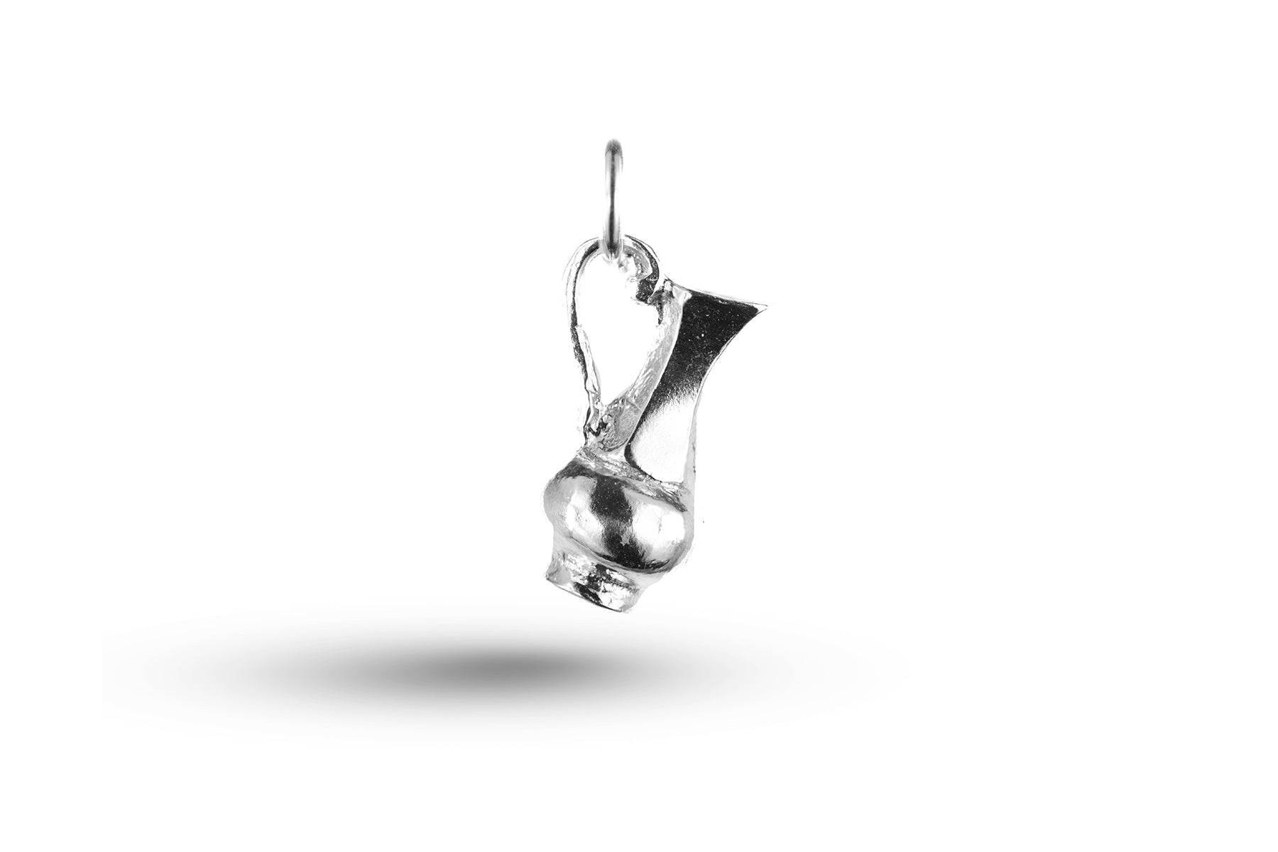 White gold Solid Water Jug charm.