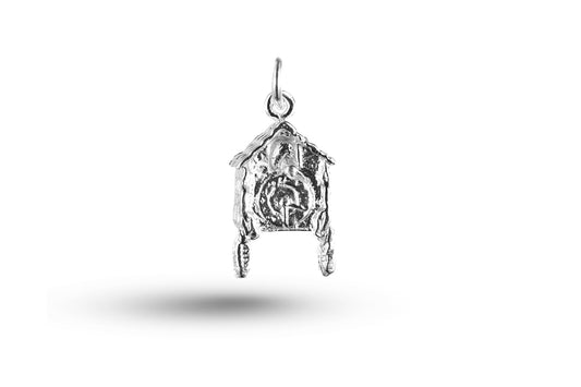 White gold Cuckoo Clock charm.